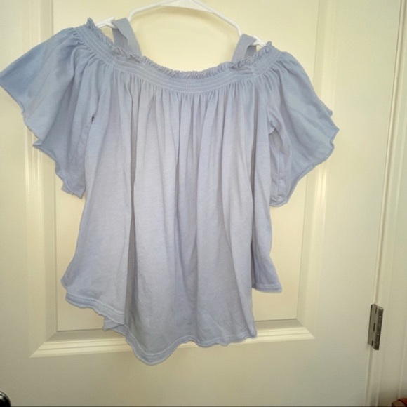 Free People Darling Off The Shoulder Knit Blouse Blue S - Picture 7 of 17